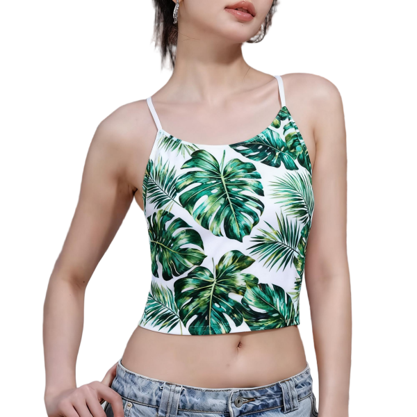 Breathable Knit Women's Cross-Strap Sports Bra with Removable Pads for Spring/Summer