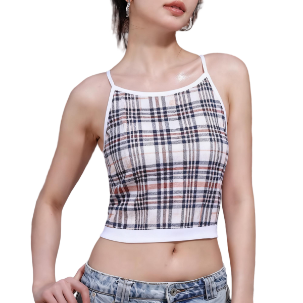 Summer-Ready Women's Sports Bra with Built-In Chest Pads and Cross-Strap Design