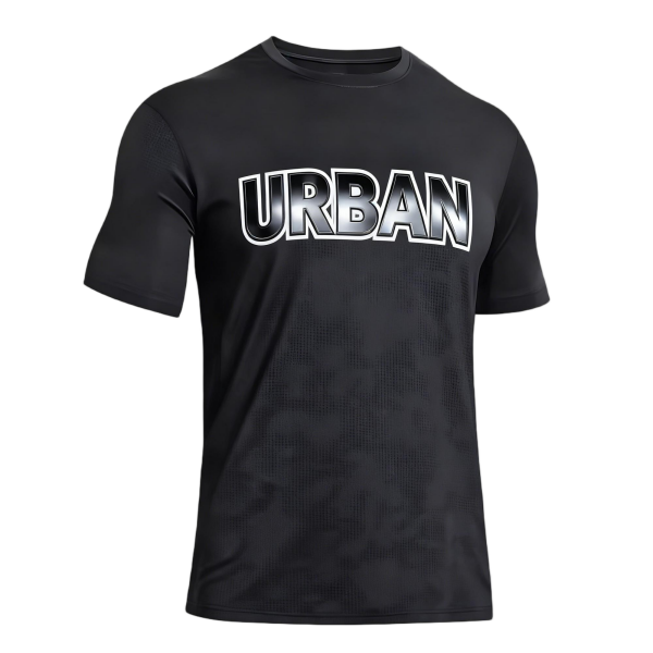Plus Size Men's Polyester Workout Shirt: Rapid-Dry & Airflow Design