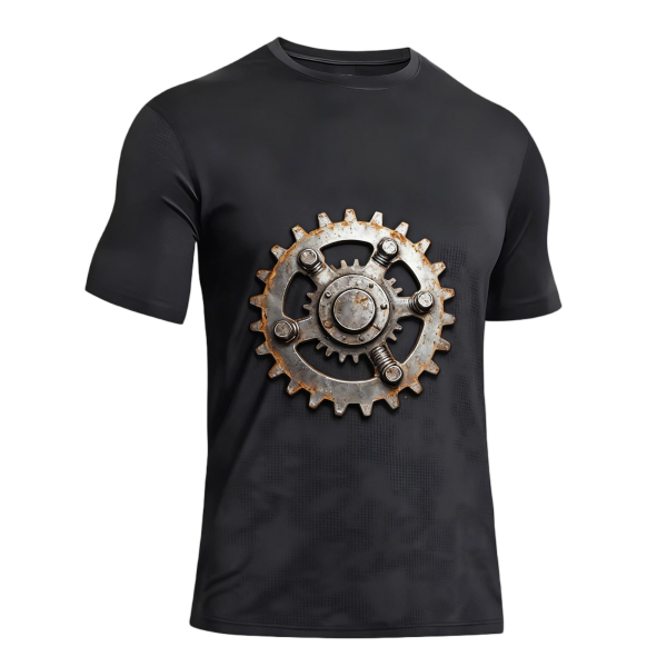 Plus Size Men's Polyester Workout Shirt: Rapid-Dry & Airflow Design