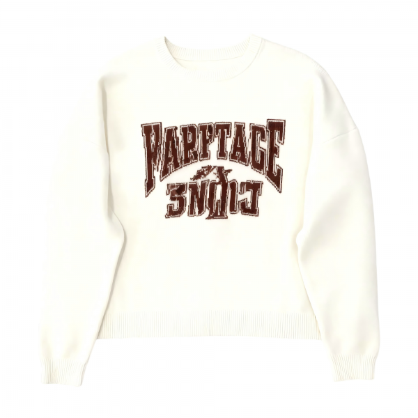 Jacquard Knit Pullover Sweater, Cotton Knitted Designer Wear