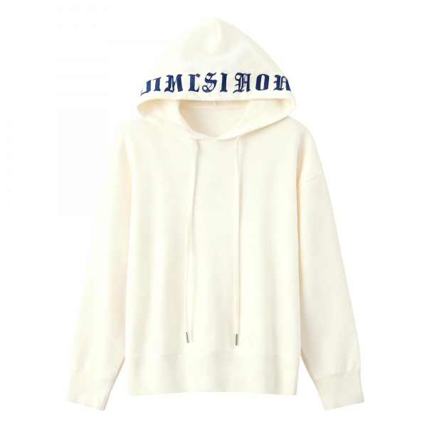 Women's Stylish Casual Long-Sleeve Hooded Pullover Sweatshirt, New Cotton-Nylon Blend, Versatile for Knitted Wear