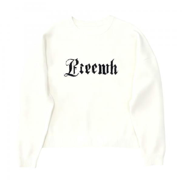 Cotton Knitted Jacquard Pullover Sweater, Designer Crafted